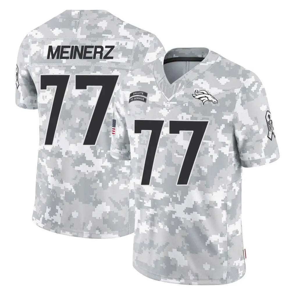 D.Broncos #77 Quinn Meinerz Player Arctic Camo Salute To Service Limited ROCER Stitched Jerseys