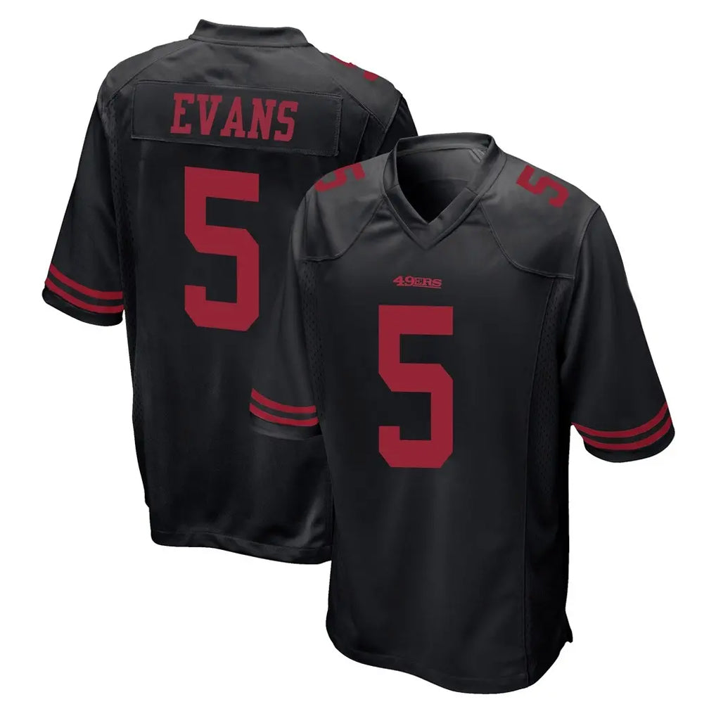 SF.49ers #5 Mike Evans Player Black Alternate Home Game ROCER Stitched Jerseys