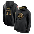 C.Bengals #71 Amarius Mims Player Black Salute to Service Pullover Hoodies Limited ROCER Stitched Jerseys