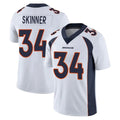 D.Broncos #34 JL Skinner Player White Vapor Untouchable Limited Home Game ROCER Stitched Jerseys