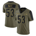 C.Bengals #53 Boye Mafe Player Olive Salute to Service Game ROCER Stitched Jerseys