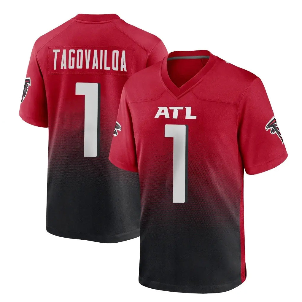 A.Falcons #1 Tua Tagovailoa Player Red Home Game ROCER Stitched Jerseys