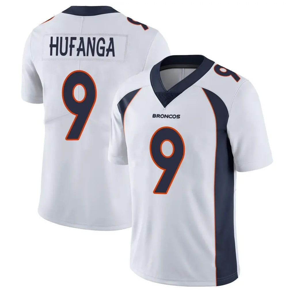 D.Broncos #9 Talanoa Hufanga Player White Vapor Untouchable Limited Home Game ROCER Stitched Jerseys