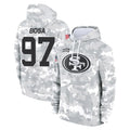 SF.49ers #97 Nick Bosa Player Arctic Camo Limited Salute to Service Pullover Hoodies Game ROCER Stitched Jerseys