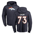 D.Broncos #73 Frank Crum Player Navy Pullover Hoodie Limited ROCER Stitched Jerseys