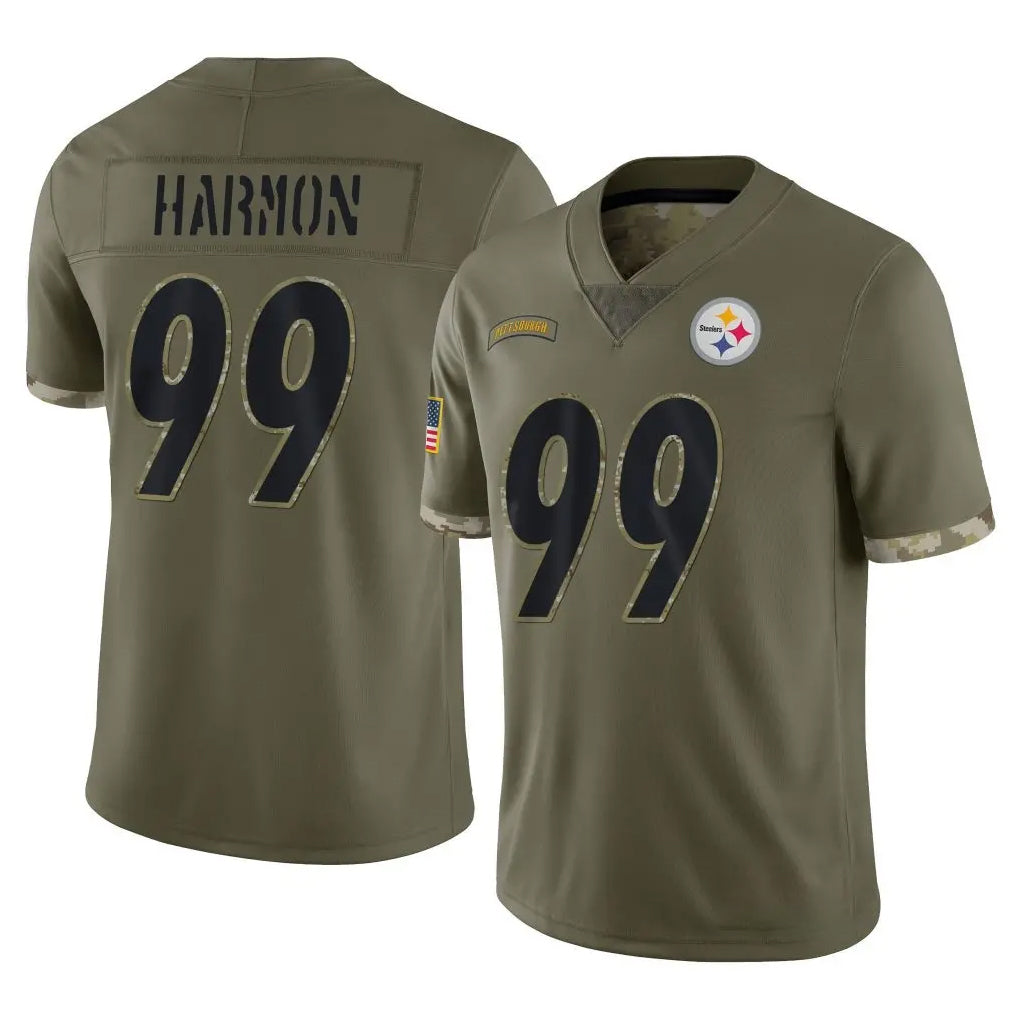 P.Steelers #99 Derrick Harmon Player Olive Limited Salute To Service Home Game ROCER Stitched Jerseys