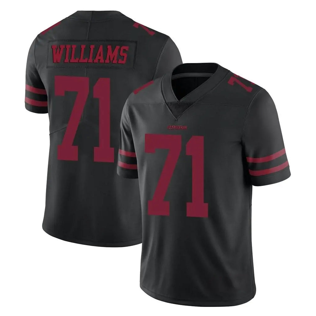 SF.49ers #71 Trent Williams Player Black Alternate Limited Vapor Untouchable Home Game ROCER Stitched Jerseys