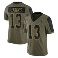 D.Cowboys #13 Caleb Downs Player Olive Salute to Service Limited Home Game ROCER Stitched Jerseys