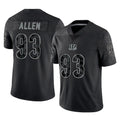 C.Bengals #93 Jonathan Allen Player Black Reflective Limited Game ROCER Stitched Jerseys