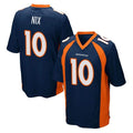 D.Broncos #10 Bo Nix Player Navy Game ROCER Stitched Jerseys