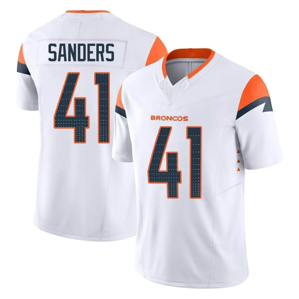 D.Broncos #41 Drew Sanders Player White Limited Vapor F.U.S.E. Home Game Ddoa Stitched Jerseys