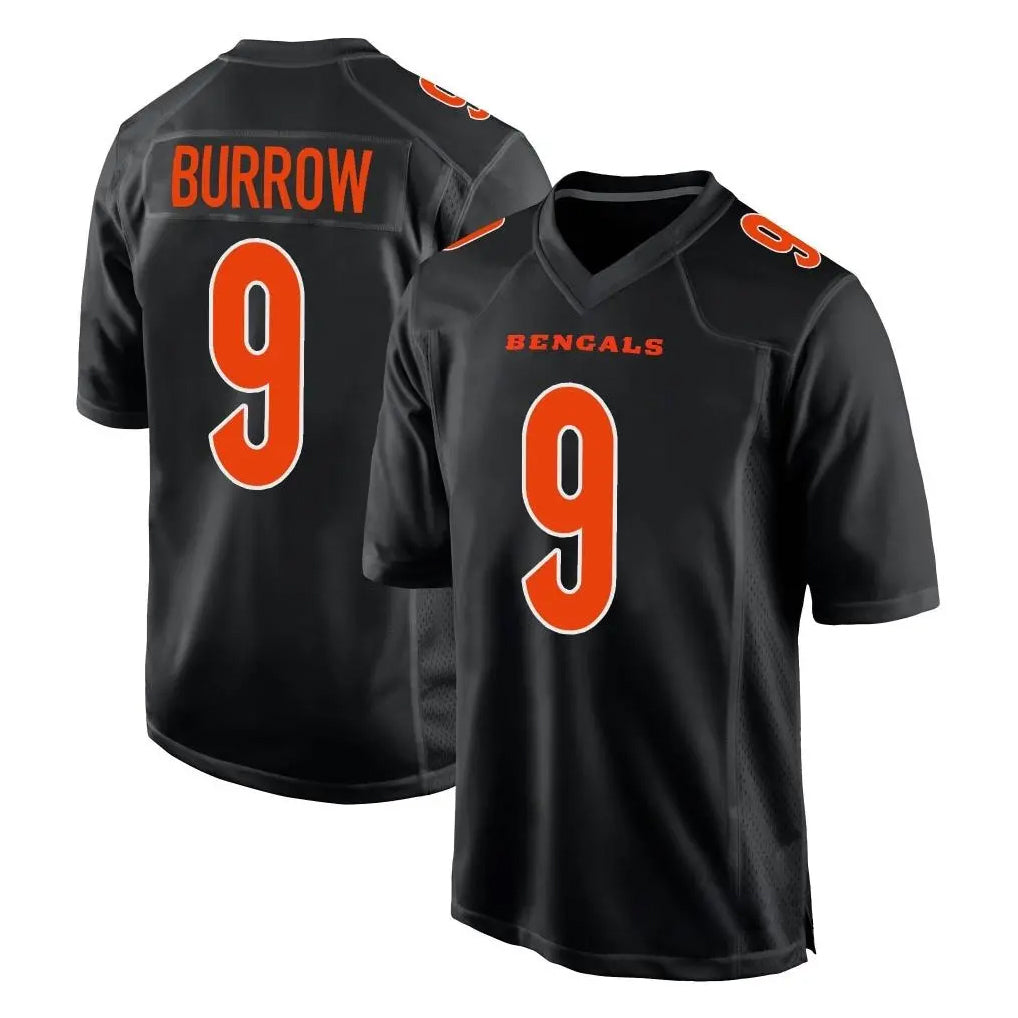 C.Bengals #9 Joe Burrow Player Black Fashion Game ROCER Stitched Jerseys