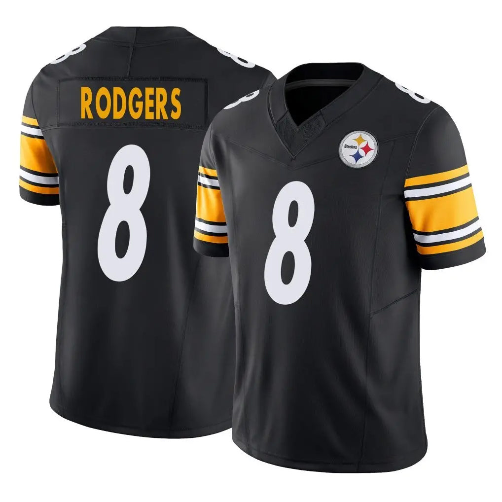 P.Steelers #8 Aaron Rodgers Player Black Limited Vapor F.U.S.E. Home Game ROCER Stitched Jerseys