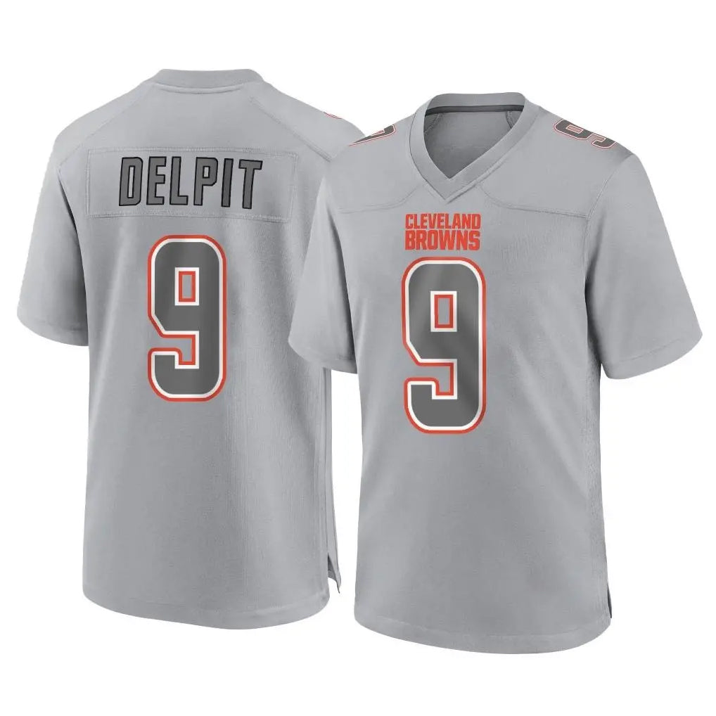 C.Browns #9 Grant Delpit Player Gray Atmosphere Fashion Game ROCER Stitched Jerseys