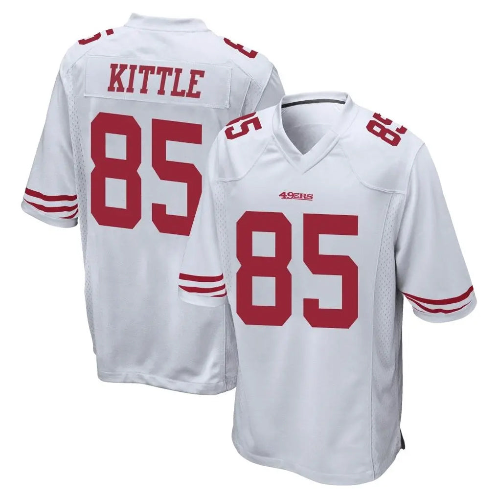 SF.49ers #85 George Kittle Player White Home Game ROCER Stitched Jerseys