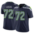 S.Seahawks #72 Abraham Lucas Player Navy Limited Vapor F.U.S.E. Home Game ROCER Stitched Jerseys