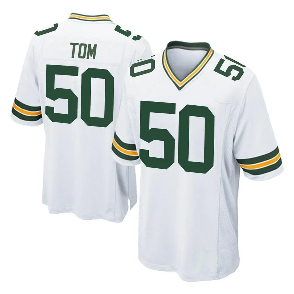 GB.Packers #50 Zach Tom Player White Home Game ROCER Stitched Jerseys