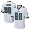 P.Eagles #90 Jordan Davis Player White Home Game ROCER Stitched Jerseys