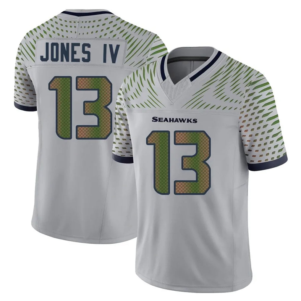 S.Seahawks #13 Ernest Jones IV Player Grey Limited 2025 Rivalries Collection Home Game ROCER Stitched Jerseys
