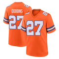 D.Broncos #27 J.K. Dobbins Player Orange Alternate Collection Throwback Game ROCER Stitched Jerseys