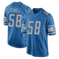 D.Lions #58 Penei Sewell Player Blue Home Game ROCER Stitched Jerseys