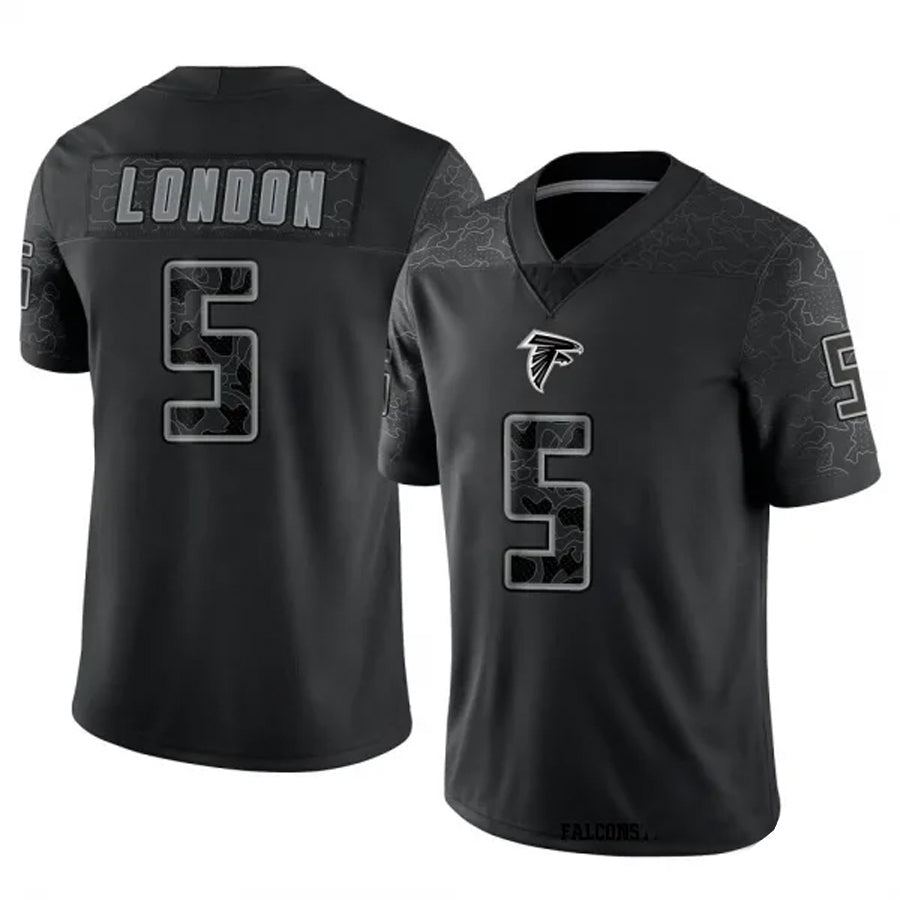 A.Falcons #5 Drake London Player Black RFLCTV Limited ROCER Stitched Jerseys