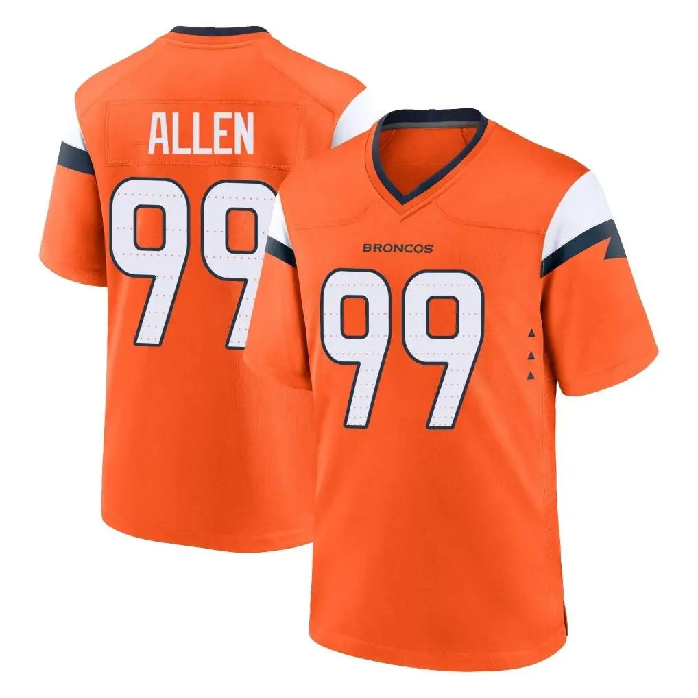 D.Broncos #99 Zach Allen Player Orange Home Game ROCER Stitched Jerseys