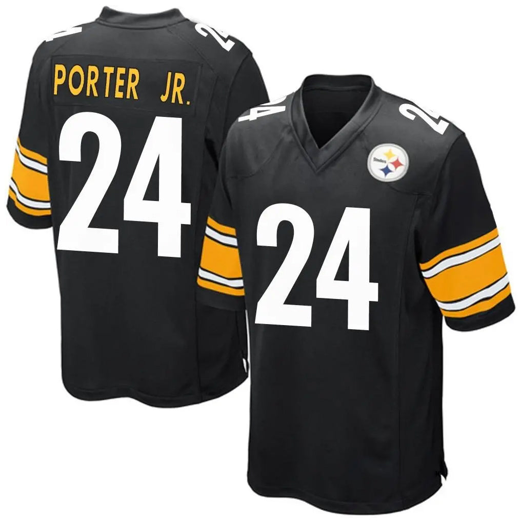 P.Steelers #24 Joey Porter Jr. Player Black Game Home ROCER Stitched Jerseys