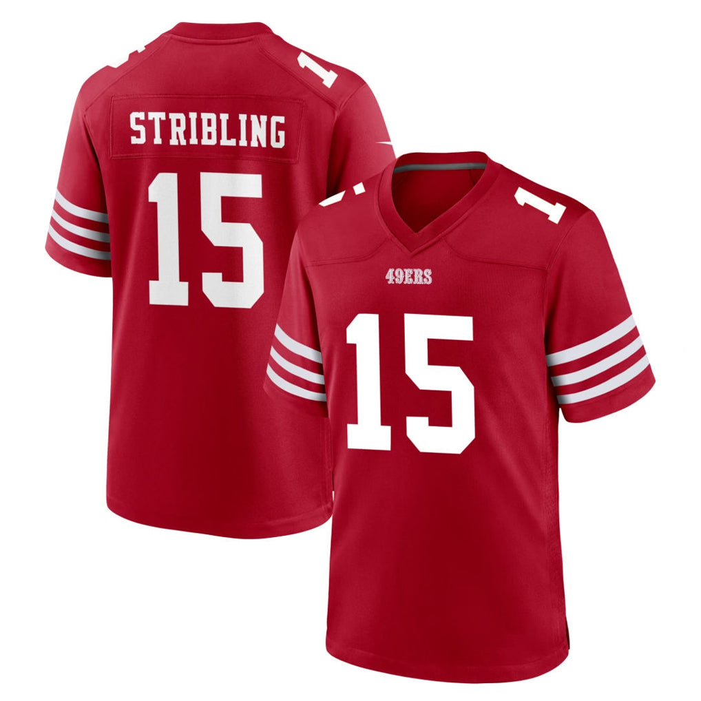 SF.49ers #15 De'Zhaun Stribling Player Red Game Home ROCER Stitched Jerseys