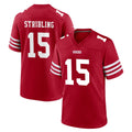 SF.49ers #15 De'Zhaun Stribling Player Red Game Home ROCER Stitched Jerseys