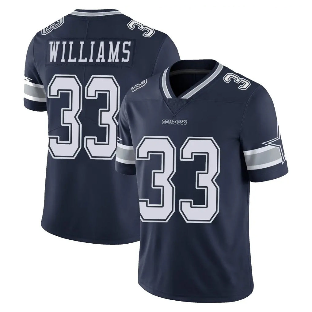 D.Cowboys #33 Javonte Williams Player Navy Vapor Untouchable Limited Home Game ROCER Stitched Jerseys