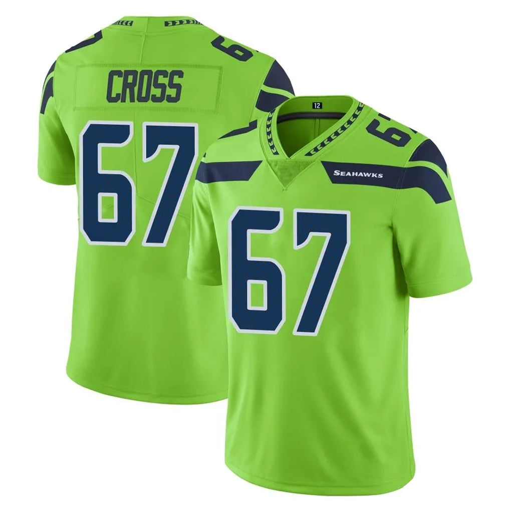 S.Seahawks #67 Charles Cross Player Green Limited Color Rush Home Game ROCER Stitched Jerseys