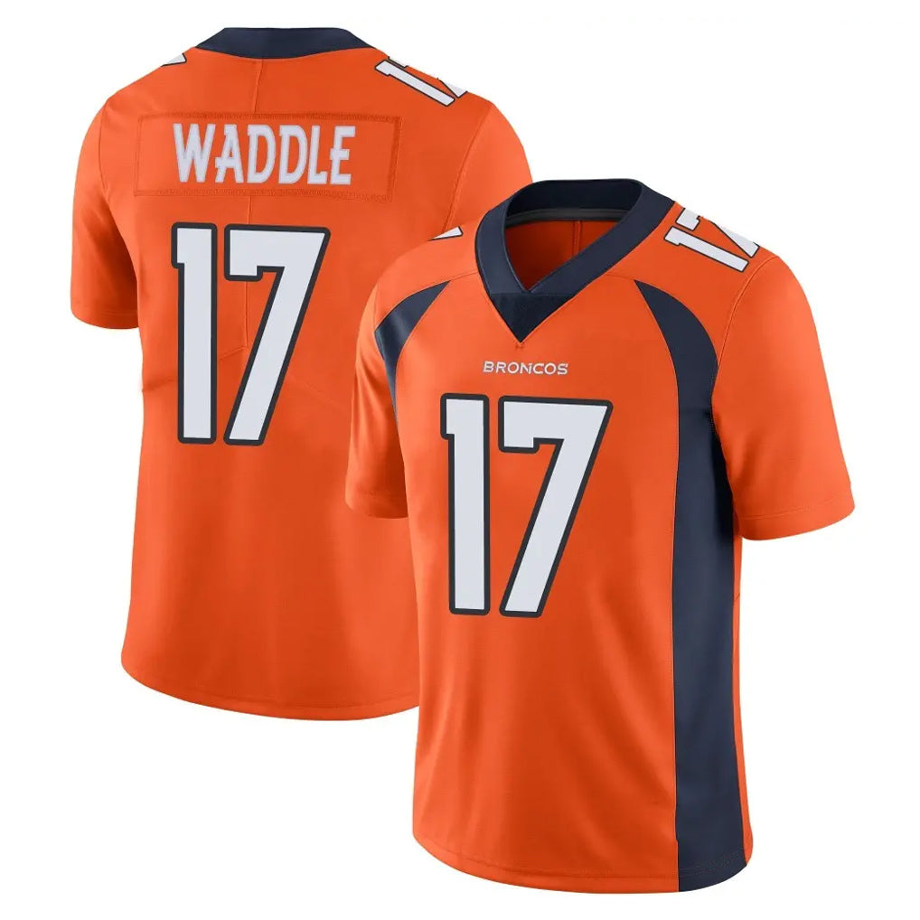 D.Broncos #17 Jaylen Waddle Player Orange Color Vapor Untouchable Limited Game ROCER Stitched Jerseys