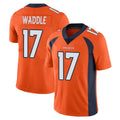 D.Broncos #17 Jaylen Waddle Player Orange Color Vapor Untouchable Limited Game ROCER Stitched Jerseys