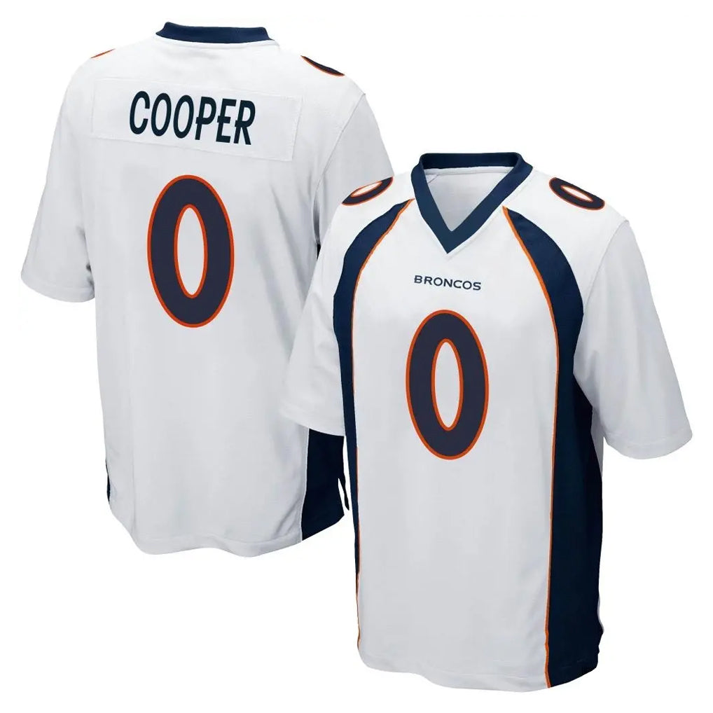 D.Broncos #0 Jonathon Cooper Player White Game ROCER Stitched Jerseys