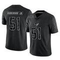 H.Texans #51 Will Anderson Jr. Player Black Reflective Limited Game ROCER Stitched Jerseys