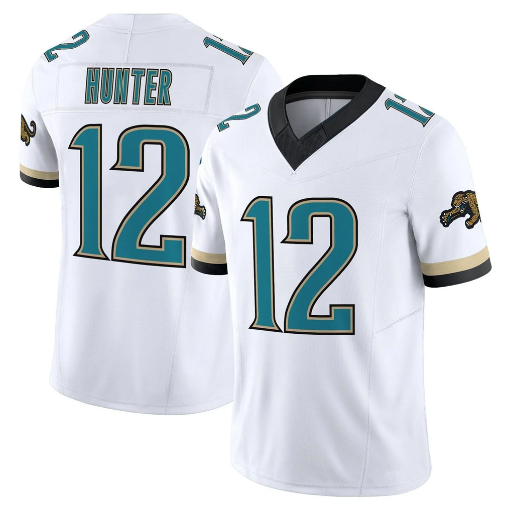 J.Jaguars #12 Travis Hunter Player White Prowler Throwback Vapor F.U.S.E. Limited Home Game ROCER Stitched Jerseys