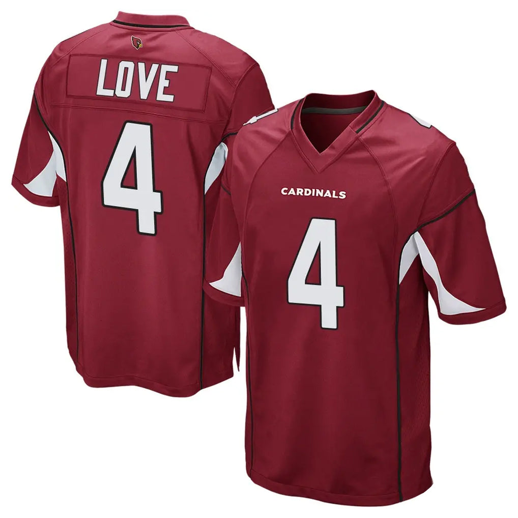 A.Cardinals #4 Jeremiyah Love Player Cardinal Home Game ROCER Stitched Jerseys