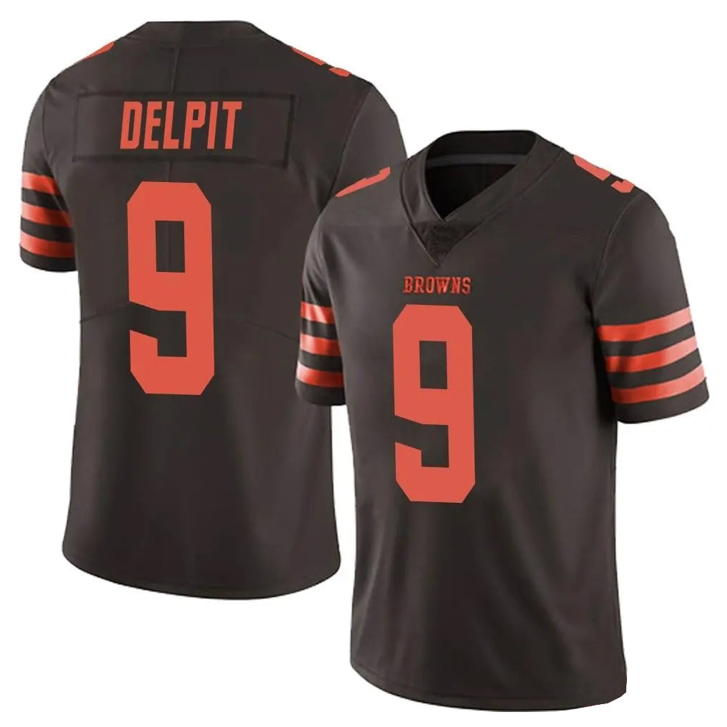 C.Browns #9 Grant Delpit Player Browns Color Rush Limited Home Game ROCER Stitched Jerseys