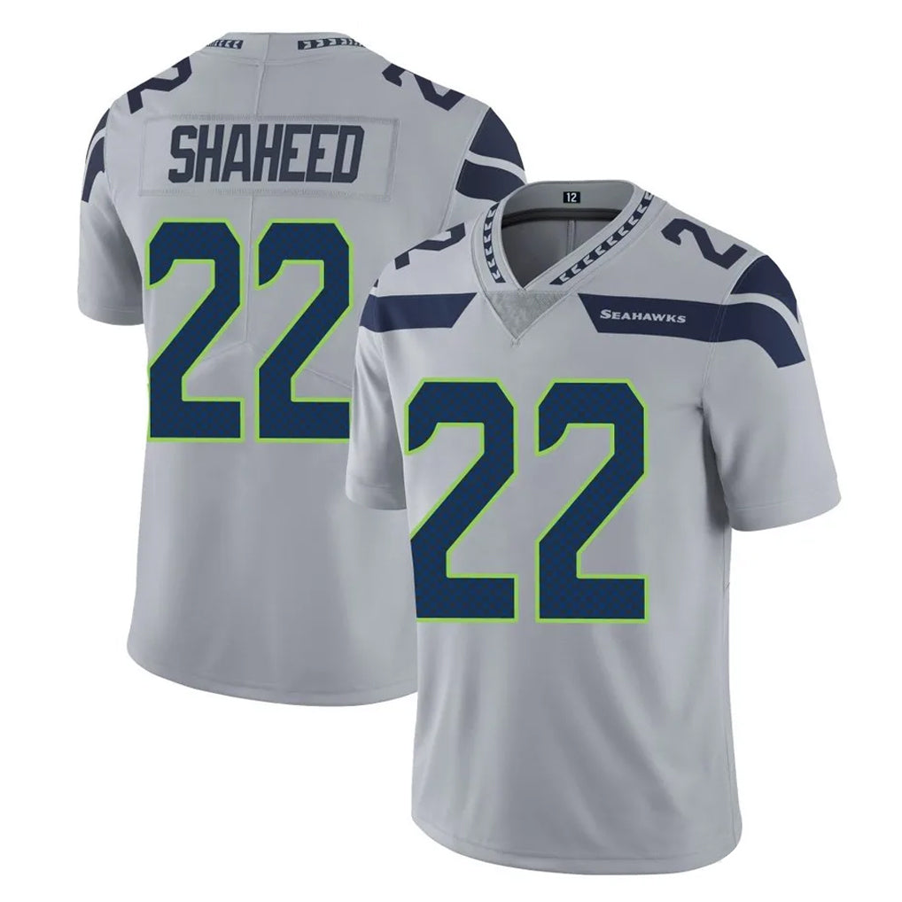 S.Seahawks #22 Rashid Shaheed Player Gray Limited Vapor Untouchable Home Game ROCER Stitched Jerseys
