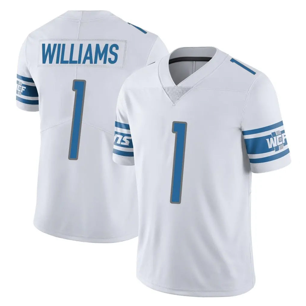 D.Lions #1 Jameson Williams Player White Limited Vapor Untouchable Home Game ROCER Stitched Jerseys
