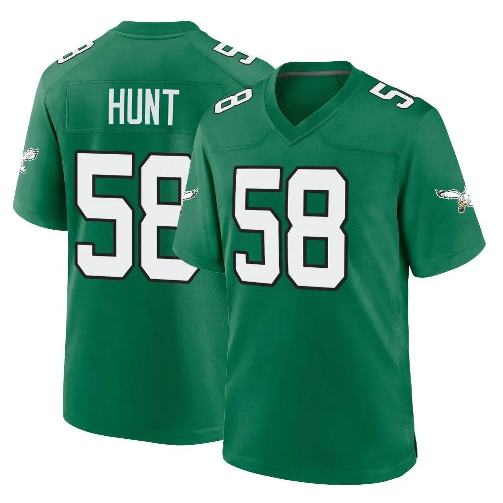 P.Eagles #58 Jalyx Hunt Player Green Kelly Alternate Home Game ROCER Stitched Jerseys