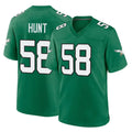 P.Eagles #58 Jalyx Hunt Player Green Kelly Alternate Home Game ROCER Stitched Jerseys