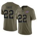 B.Bills #22 Ray Davis Player Salute To Service Olive ROCER Stitched Jerseys