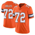 D.Broncos #72 Garett Bolles Player Orange Vapor Untouchable Limited Home Game ROCER Stitched Jerseys