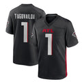 A.Falcons #1 Tua Tagovailoa Player Black Home Game ROCER Stitched Jerseys
