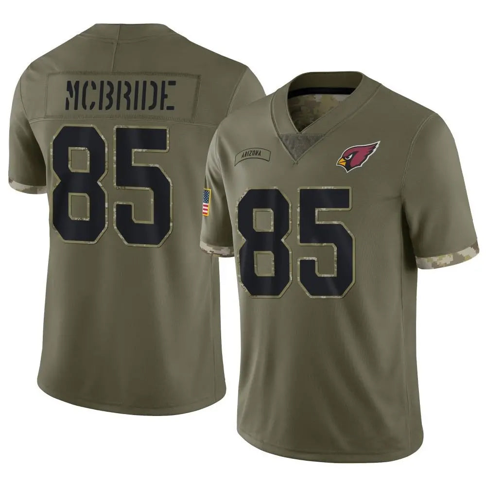 A.Cardinals #85 Trey McBride Player Olive Salute to Service Limited ROCER Stitched Jerseys