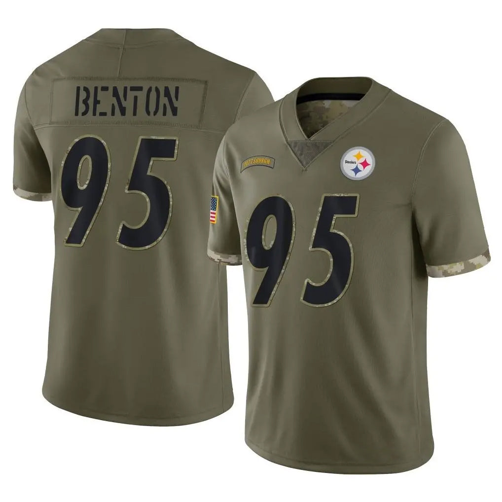 P.Steelers #95 Keeanu Benton Player Olive Limited Salute To Service Home Game ROCER Stitched Jerseys