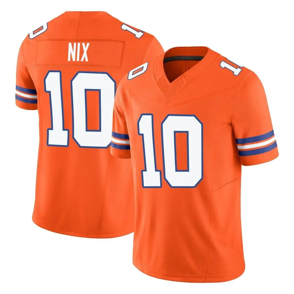 D.Broncos #10 Bo Nix Player Orange Limited Alternate Vapor F.U.S.E. Throwback Game ROCER Stitched Jerseys