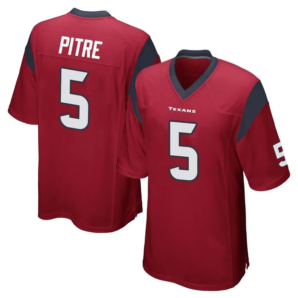 H.Texans #5 Jalen Pitre Player Red Home Game Stitched Jerseys